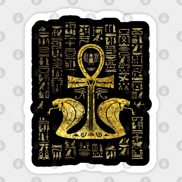 Egyptian cross ankh with Uraeus the Cobra Sticker by Nartissima